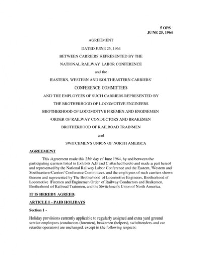 1964 NATIONAL AGREEMENT