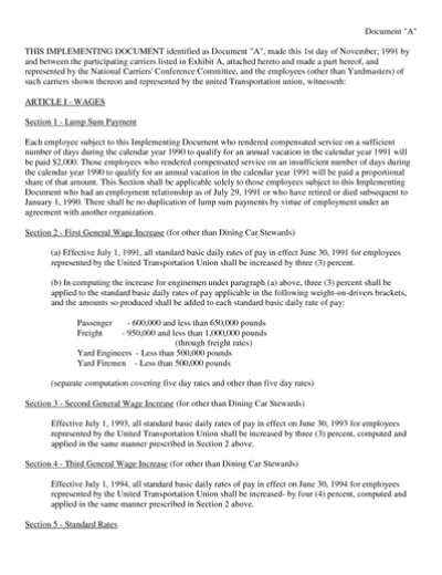 1991 NATIONAL AGREEMENT