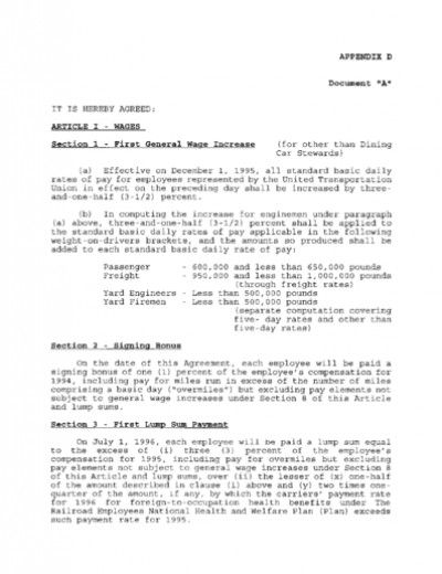 1996 NATIONAL AGREEMENT