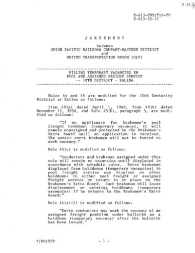 TEMPORARY VACANCIES: SALINA