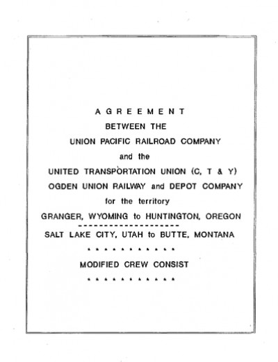 MAY 1991 CREW CONSIST MODIFICATION - IDAHO