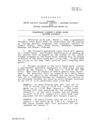 FIREMEN'S GUARANTEED EXTRA BOARD