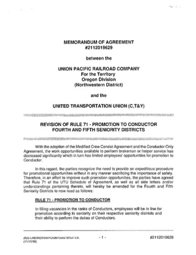 PROMOTION TO CONDUCTOR: 4TH-5TH DISTRICTS