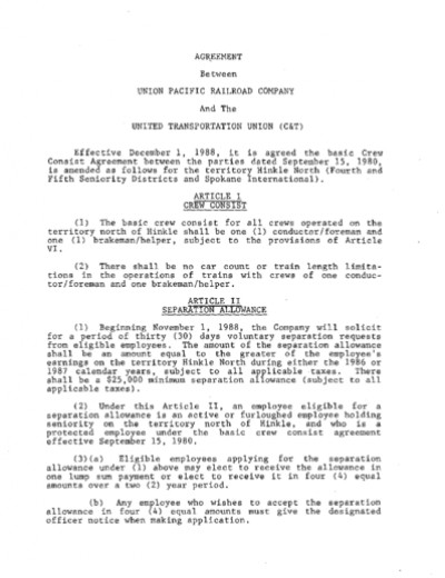 1988 CREW CONSIST AGREEMENT- 4TH/5TH DIST