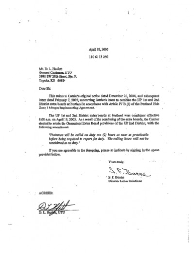 COMBINING PORTLAND EXTRA BOARD