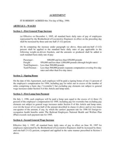 1996 National Agreement - BLE