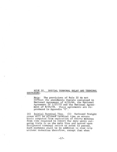 Rule 32: Terminal Switching and Intial Terminal Delay