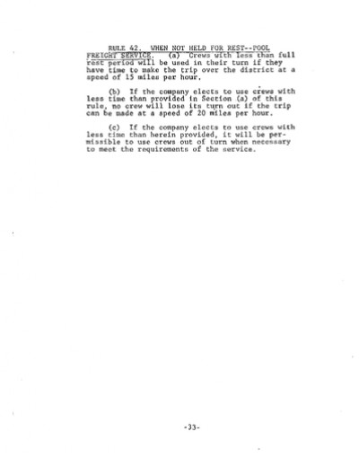 Rule 42: When Not Held For Rest- Pool Freight Service