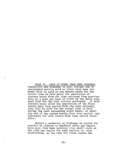 Rule 74: Held Away From Home Terminal