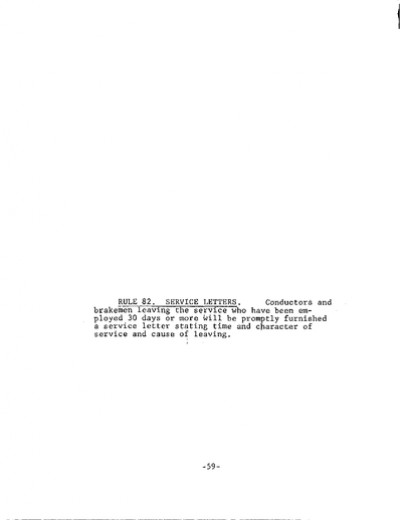 Rule 82: Service Letter