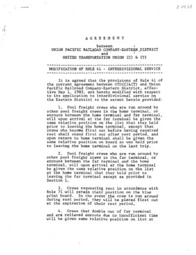 RULE 41 MODIFICATION- ID SRVC BOARD POSITION