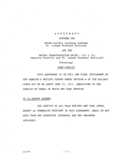 1984 CREW CONSIST AGREEMENT - ED