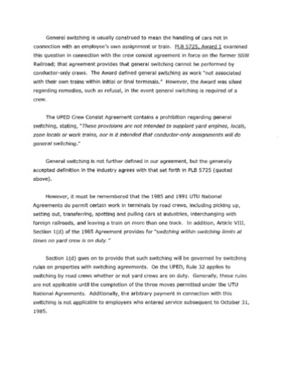 General Switching-Crew Consist