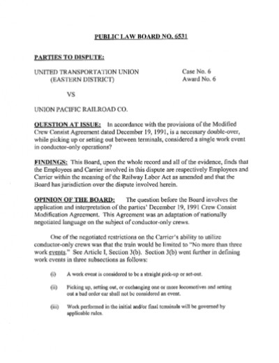 NECESSARY DOUBLE-OVER: CREW CONSIST