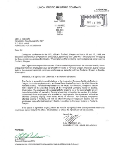 REVERSE LODGING- PORTLAND EXTRA BOARD