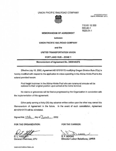 RUNAROUND ENROUTE: ALBINA-HINKLE POOL