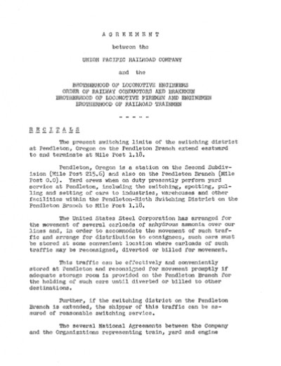 SWITCHING LIMITS- PENDLETON