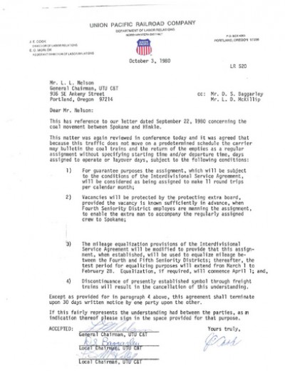 INTERDIVISIONAL SERVICE: HINKLE-SPOKANE COAL TRAFFIC